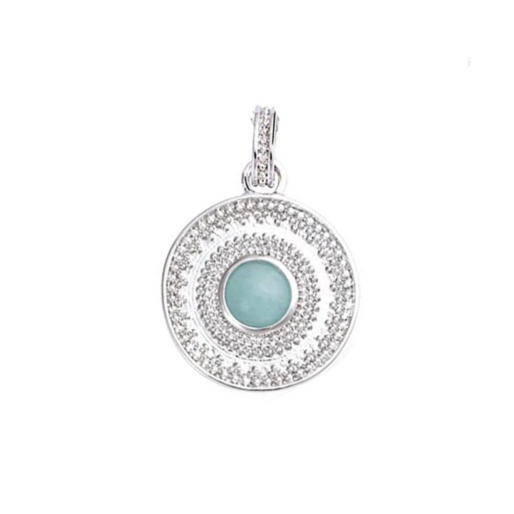 COLGANTE RONDE AMAZONITA SILVER
