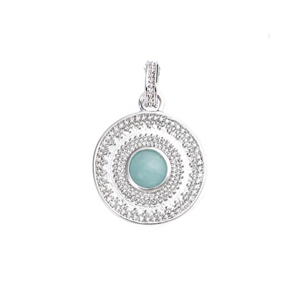 COLGANTE RONDE AMAZONITA SILVER