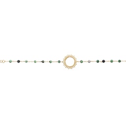 [1497354318ch] Pulsera chloe zoisite golden
